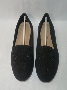 KAREN SCOTT Womens Black Moreyaa Embellished Slip On Flats Shoes Size 9.5